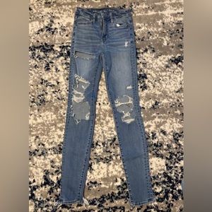American Eagle Super Hi rise size 0 long